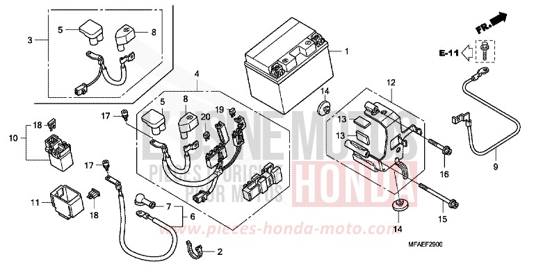 BATTERY for CBF1000 ABS PEARL NIGHTSTAR BLACK (NHA84) from 2010